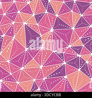 Background with triangles pattern. Multiple repeated inner triangles. Medium shape size. Multiple colors style. Seamless pattern. Classy vector tiles. Stock Vector