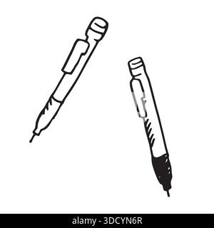 Hand drawn mechanical pencil doodle. Stock Vector
