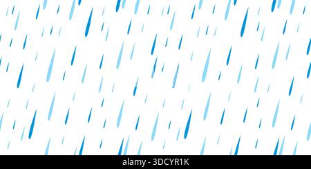 Rain Drops Seamless Pattern on White Background Stock Vector
