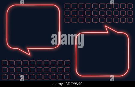 red message box on both side, above the black background Stock Vector