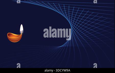 fire deity glow in the abstract blue background Stock Vector