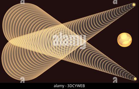 sunlight from all direction on dark night background Stock Vector