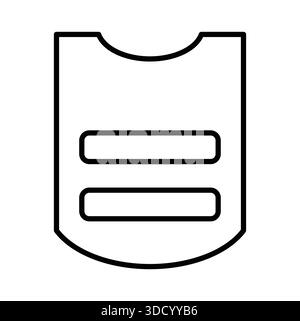 This image features a simple outline of a bulletproof vest, symbolizing security and protection for law enforcement and military personnel. Ideal for Stock Vector