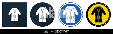 This collection features four minimalist icons of robes in diverse styles and backgrounds, perfect for visual representation in fashion, design, or li Stock Vector