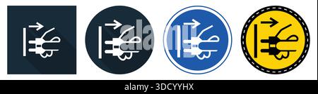 This collection features various colorful cable plug icons designed for technology and connectivity themes. Each icon displays distinct shapes and col Stock Vector