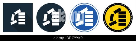 Explore a vibrant collection of four stack icons in various colors and styles, perfect for enhancing branding, design, and marketing projects. Stock Vector