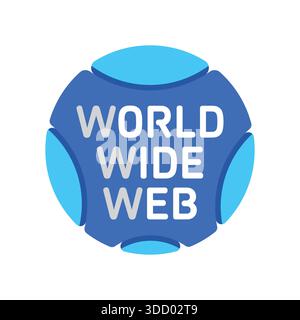 world wide web concept in circle. world wide web in blue interface Stock Photo