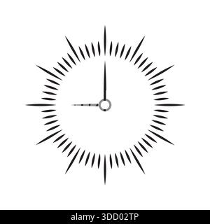 wall clock face. analog clock concept on white background Stock Photo