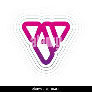 artificial intelligence logo inside triangle. triangle AI logo. AI concept for technology world Stock Photo