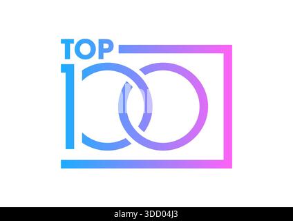 blue-pink top 10 logo. top 10 concept for the world of music, sports, business, technology, education Stock Photo