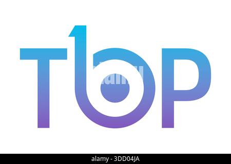 blue-purple top 10 logo. top 10 concept for the world of music, sports, technology, business, education Stock Photo