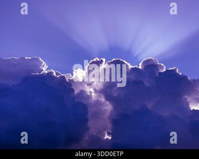 Dramatic sky with thunderstorm clouds Stock Photo
