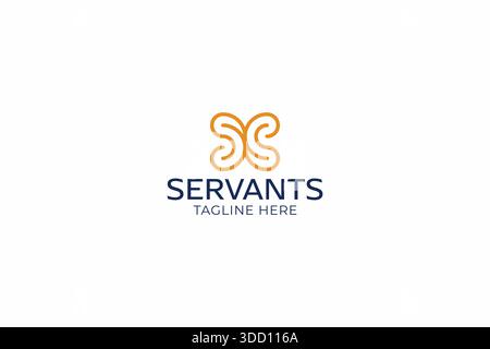 Sign Symbol for Servant Logo Abstract Linear Style icon Elegant Concept Stock Vector