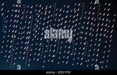 small and big asteroid falling from the sky Stock Vector