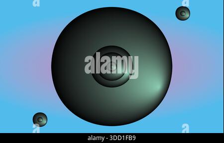 big and small green button on blue background Stock Vector