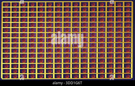 small red button in check box on dark background Stock Vector