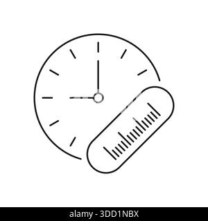 elegant and simple wall clock and ruler concept Stock Photo