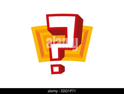 hand drawn question mark. question mark concept on white background. question mark symbol Stock Photo