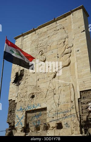 Saddam Hussein bullet holes in posters Basra Southern Iraq 1984. 1980s ...