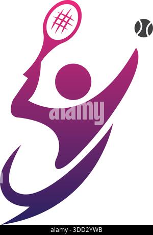 Volleyball Player Logo Design Sport Action Template Vector Icon Stock Vector