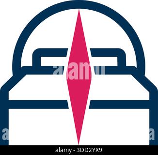 Compass Bed Travel Logo Design Hotel Direction Template Vector Stock Vector
