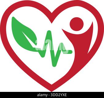 Heart Pulse Medical Logo Design Health Vector Template Icon Stock Vector