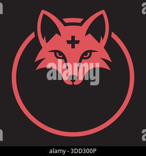 Fox Head Animal Logo Template Wildlife Vector Design Icon Stock Vector