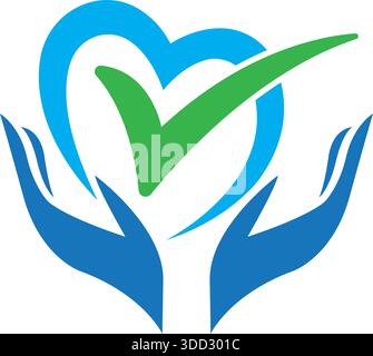 Heart Check Wellness Logo Template Health Care Vector Design Stock Vector