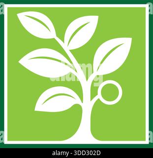 Square Tree Growth Logo Template Nature Eco Vector Design Stock Vector
