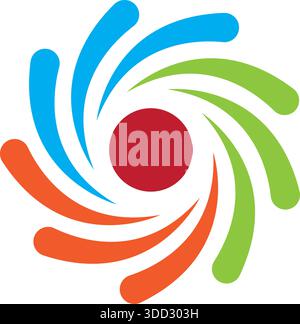 Swirl Circle Abstract Logo Vector Modern Motion Design Template Stock Vector