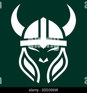 Viking Warrior Helmet Logo Template Sports Mascot Vector Design Stock Vector