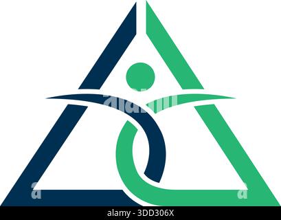 Triangle Yoga Human Logo Vector Wellness Design Template Stock Vector