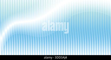 Glass texture background with soft blue gradient, vertical ripple lines and frosted translucent effect. Minimalist icy tone distortion, reeded blur su Stock Vector