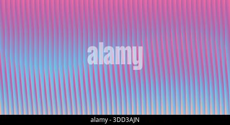 Holographic glass distortion in pastel lilac, blue and pink stripes with glossy vertical gradient, vector illustration Stock Vector