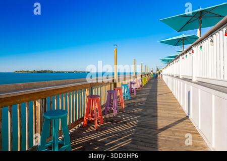 Walkway along the water during sunset in Key West Florida Stock Photo