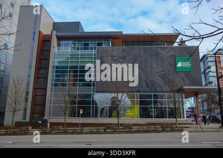The Mountain Equipment Company (MEC) location along Quebec Street in Vancouver, BC. Stock Photo