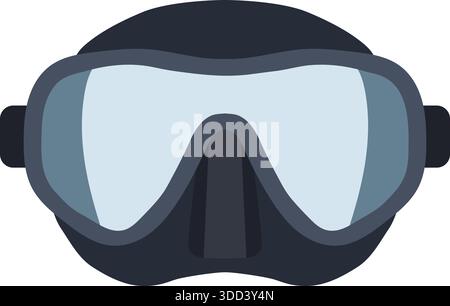 A pair of protective diving goggles with clear lens and dark rubber seal. Stock Vector