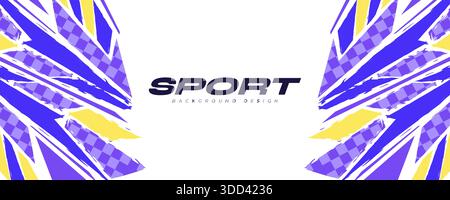 Modern Sports Background Design With Dynamic Brush Shapes and White Space. For Sports Banner or Poster Layout Stock Vector