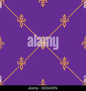 Traditional seamless french lily pattern using as background, vector illustration Stock Vector
