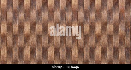 Wood planks featuring a wavy optical illusion pattern forming an abstract textured background Stock Photo