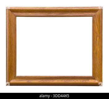 Empty wooden picture frame isolated with transparent background Stock Photo