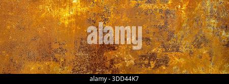Rusty orange metal surface with a textured pattern of corrosion and grunge Stock Photo