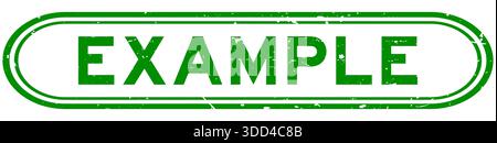 Grunge green example word rubber seal stamp on white background Stock Vector