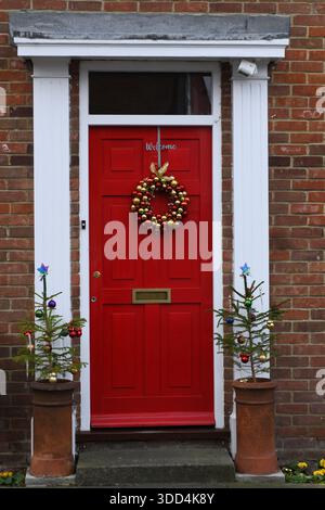 Christmassy front door Stock Photo