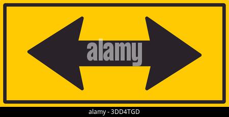 Rectangular sign with two black arrows pointing straight ahead. Stock Vector