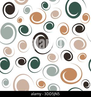 Spiral circle isolated on white background. spiral vintage geometric seamless pattern. Vector simple flat graphic hand drawn illustration. Stock Vector