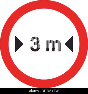 Traffic sign indicating maximum vehicle width restriction. Stock Vector