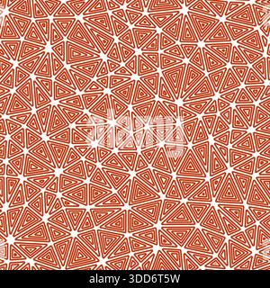 Abstract background with geometric mosaic shapes. Compact triangle sizes. Multiple repeated inner triangles. Solid color style. Repeatable pattern. Stock Vector