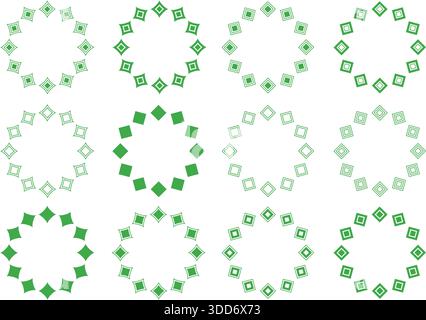 Geometric circle frame. square shape. Stock Vector