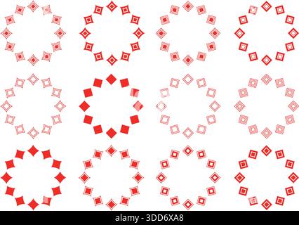 Geometric circle frame. square shape. Stock Vector